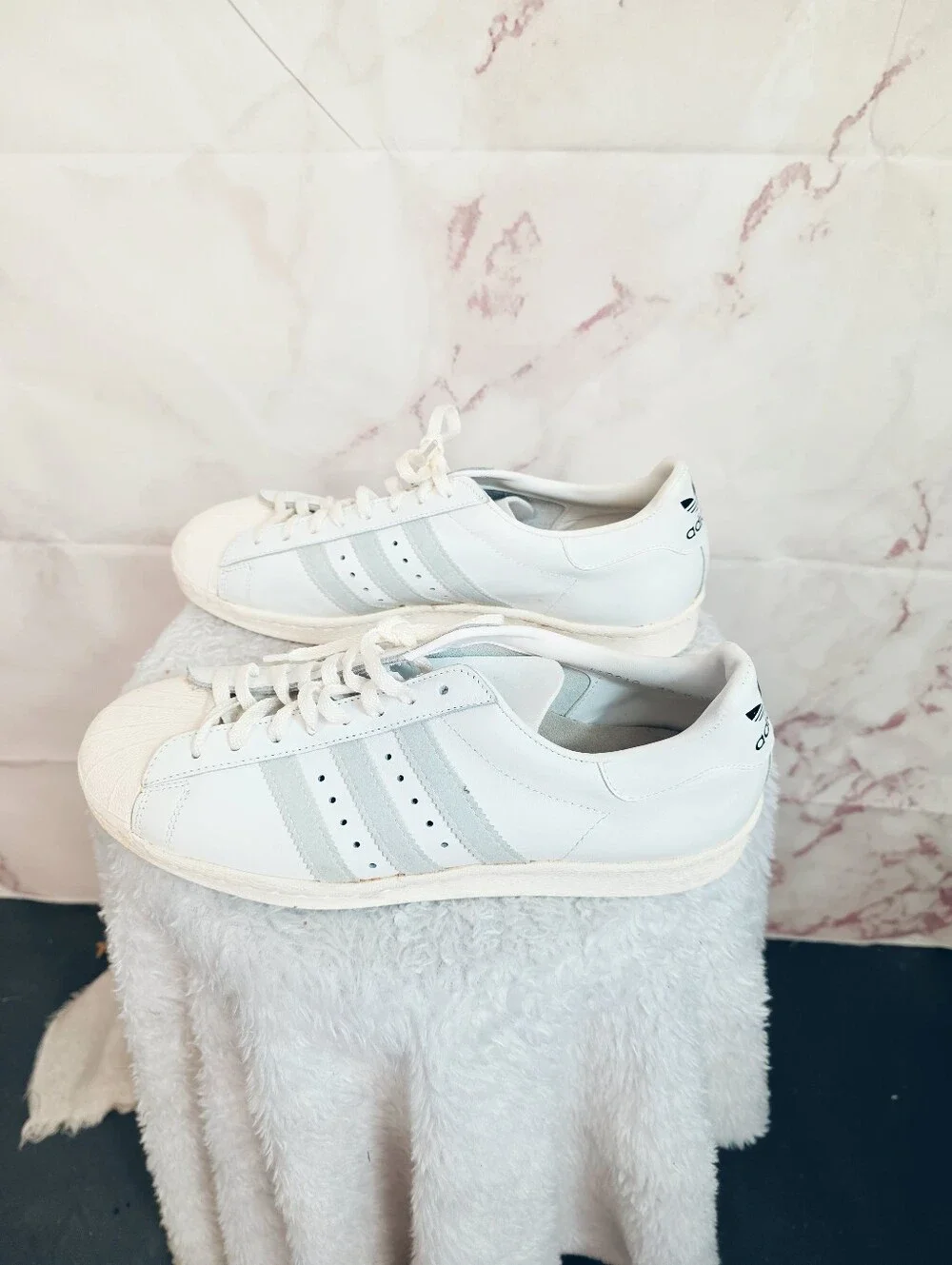 Adidas Originals Superstar White Leather Sneakers Men's Size 10 Shell Toe